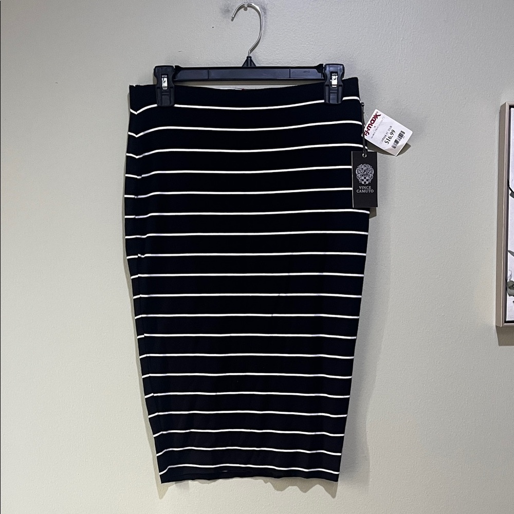 🌸Vince Camuto Black and White Striped Pencil Skirt